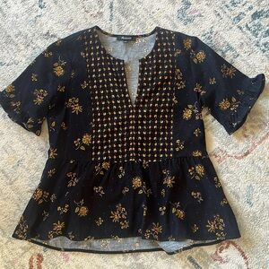 Madewell Cordoroy Peplum Top